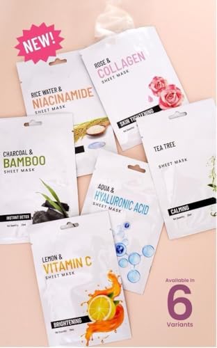 Image of Face Serum Sheet Mask for Intense Hydration | Combo Pack of 5, each 20 ml | For all skin types |