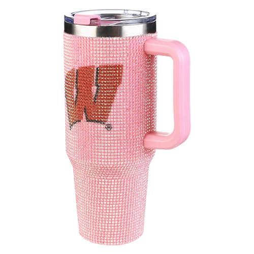 Image of The Memory Company Officially Licensed 40oz Pink Bling Game Day Tumbler, University of Wisconsin