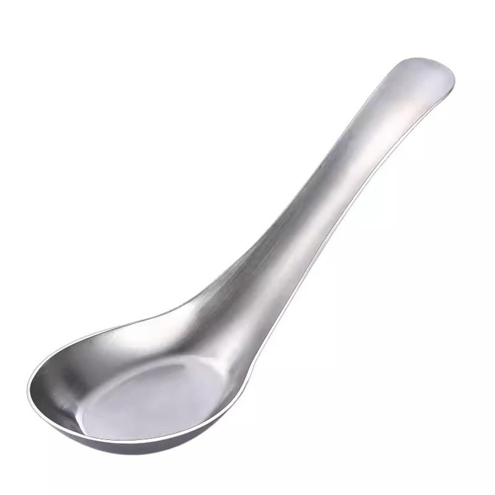 Cuchara de Postre Cuchara de fondo plano de acero inoxidable de 6 piezas Para una Limpieza Fácil(15cm)