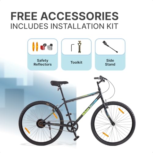 Image of Urban Terrain Maza Cycle /Bicycle Steel City Bike 26 inch Single Speed Bike with Rigid Fork Cycle for Men /Boys | Ideal for 13+ Years,Frame Size : 18 inch, (Blue)