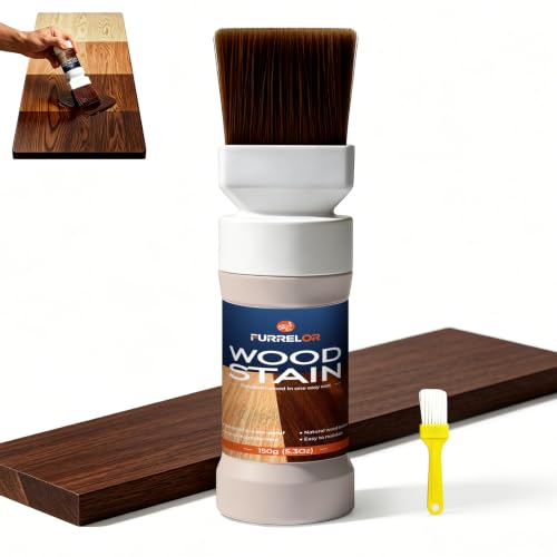 Wood Stain and Sealer in One, 5.3 Oz Built-in Brush Pineapple Grid Sealer, Water Based Dark Wood...