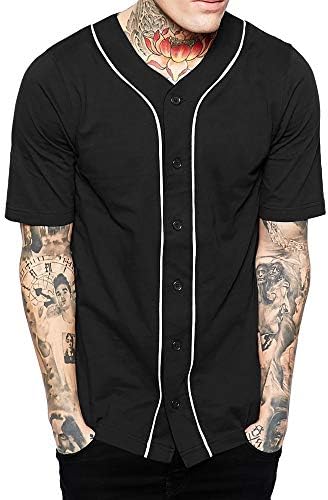 Hat and Beyond Mens Baseball Button Down Jersey
