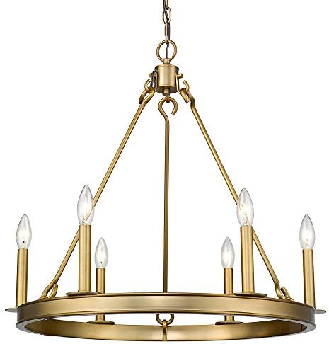 Z-Lite 6 Light Chandelier 482R-6OBR, Brass,25" Round