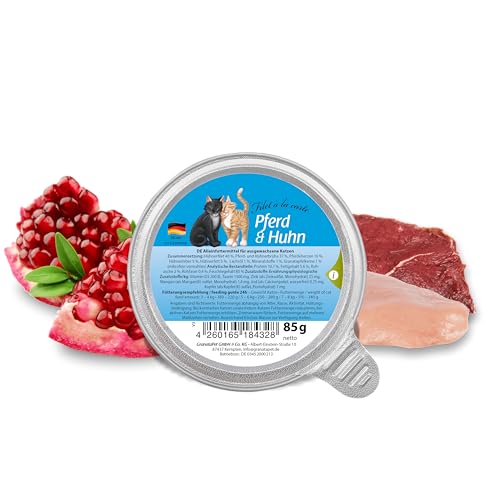 GranataPet Filet à la Carte Pferd & Huhn, 6 x 85 g, Nassfutter für Katzen, Filet-Stückchen ohne Getreide, Katzenfutter ohne Zuckerzusatz, hoher Fleischanteil