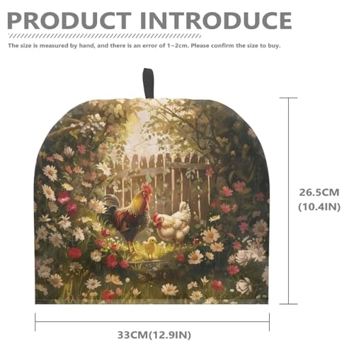 Image of Tea Cosy Thermal Insulation Large Tea Pot Cozies for Teapots Kitchen Accessories Home Table Decorative Tea Kettle Quilt Teapot Cozies Dust Proof Cover, Chicken Family Garden