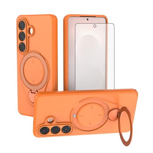 Coque Samsung S26 antichoc orange pour regarder vos vidéos avec béquille 360