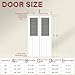 Solid Manufactured Wood and Imitation Rattan Hand-Woven White Bi-Fold Closet Doors with Hardware Kit,36