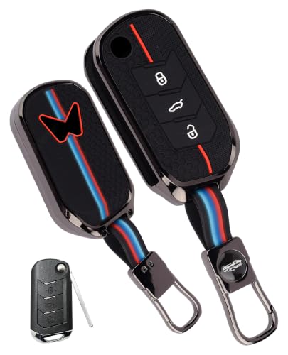 Image of Coll of Fest Luxury Metal Silicon Key Cover Compatible with Mahindra Scorpio N | 3Xo | Xuv 300 | Marazzo | Xuv 700 | Xuv 400 Ev | Bolero | Thar 3 Button Flip Key Glow in the Dark