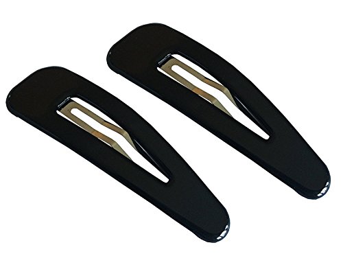 Parcelona French Clic Clac Black Extra X Large 3 1/4 inch Snap Hair Clip Pins- 2 pieces