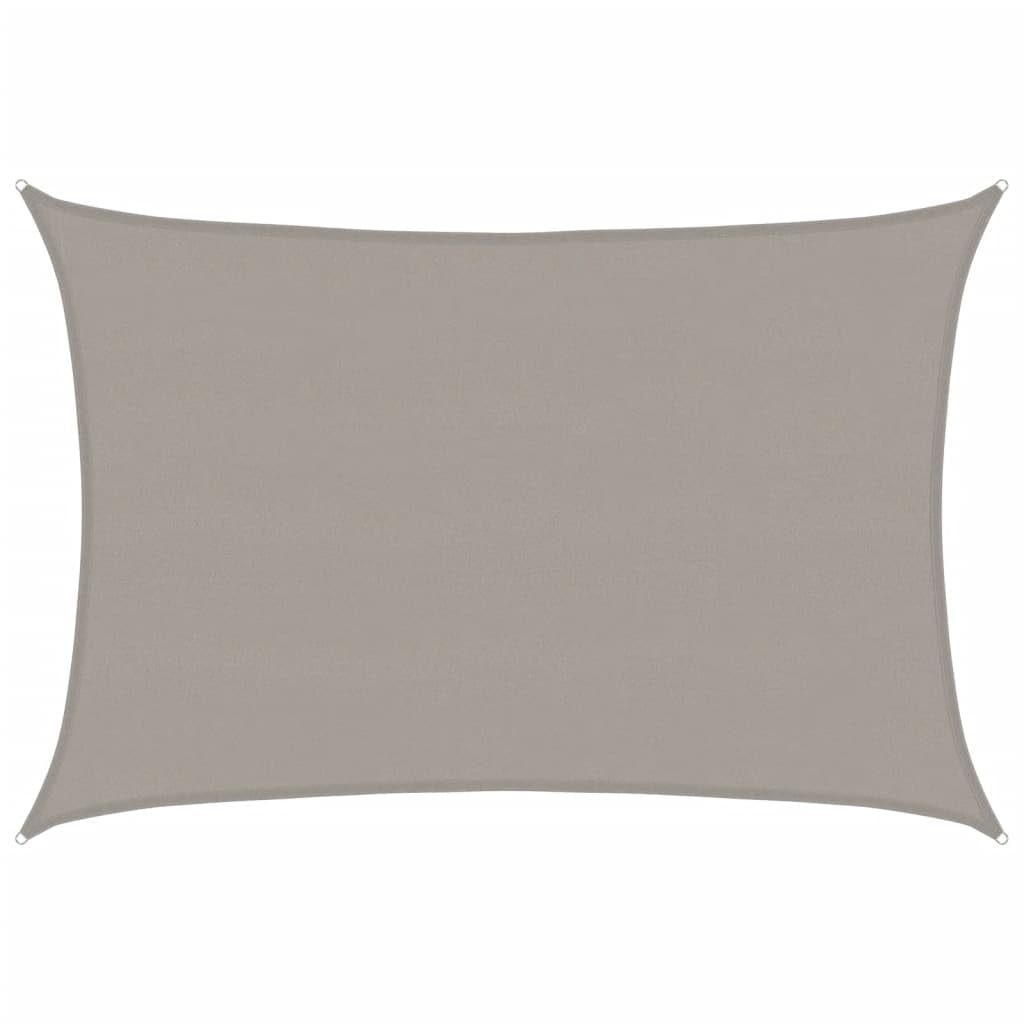vidaXL Vela Parasole 160 g/m² Rettangolare Grigio Chiaro 5x7 m in HDPE, vela ombreggiante, ombra da patio, tettoia ombreggiante, vela da giardino