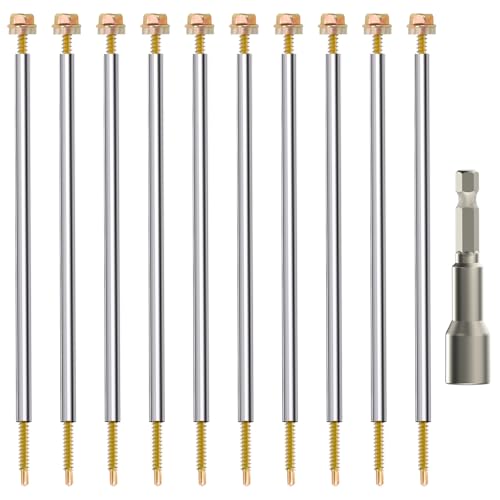 Careforge 30 Pack 8 Inch Gutter Screws with 304 Stainless Steel Sleeves Heavy Duty Roof Gutter Repair Kit with Magnetic Socket Premium 6-Inch Metal Gutter Fasteners Replacement