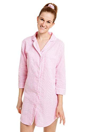 Seersucker Button Down Sleep Shirt