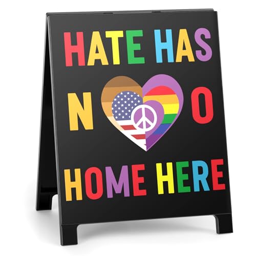 Hate Has No Home Here Office Desk Sign No Kings in America Decor Pride Signs Gifts Political Democracy Decoration for Home Bedroom Bookshelf Human Rights LGBTQ BLM Block Sign Table Decorations