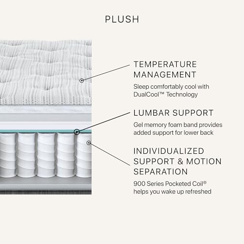 Image of Beautyrest Silver BRS900 12.25 inch Plush Full Mattress | CertiPUR-US certified, 10 Year Limited Warranty, 100-Night Sleep Trial, Made in the USA with global components, Supportive