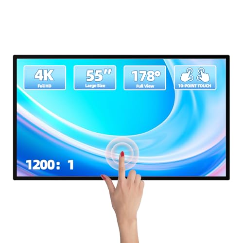 YIXZSWD 55 Inch 4K Touch Screen Digital Signage, Smart Digital Calendar Digital Signage Display for Advertising,Plug&Play,Intelligent Split Screen,Built-in Speakers,Support HD-MI Input,Android System