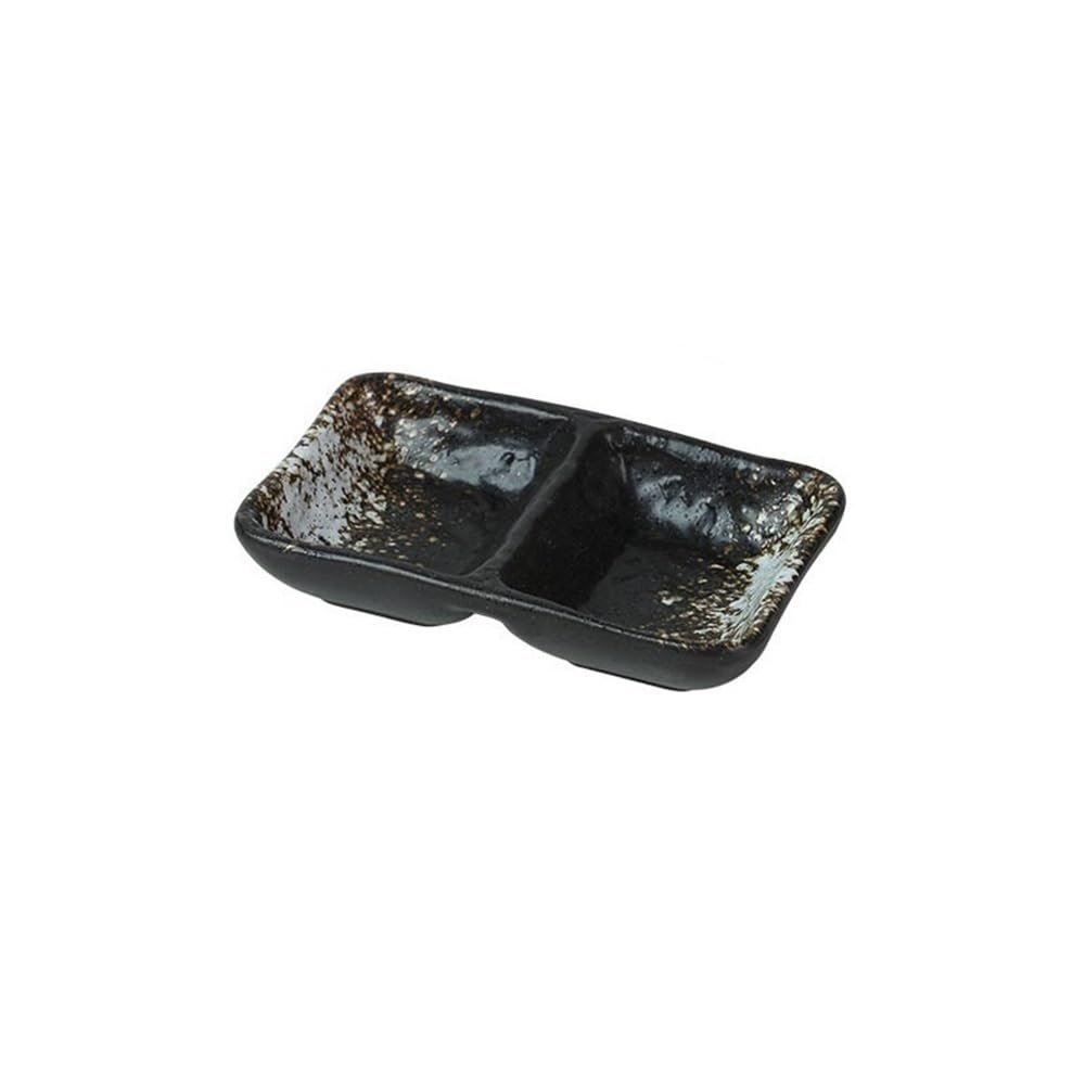 Cenz-888 Snack Dish Dipping Bowls 2 Compartment Serving Platters Snack Dishes Divided Sauce for Restaurant