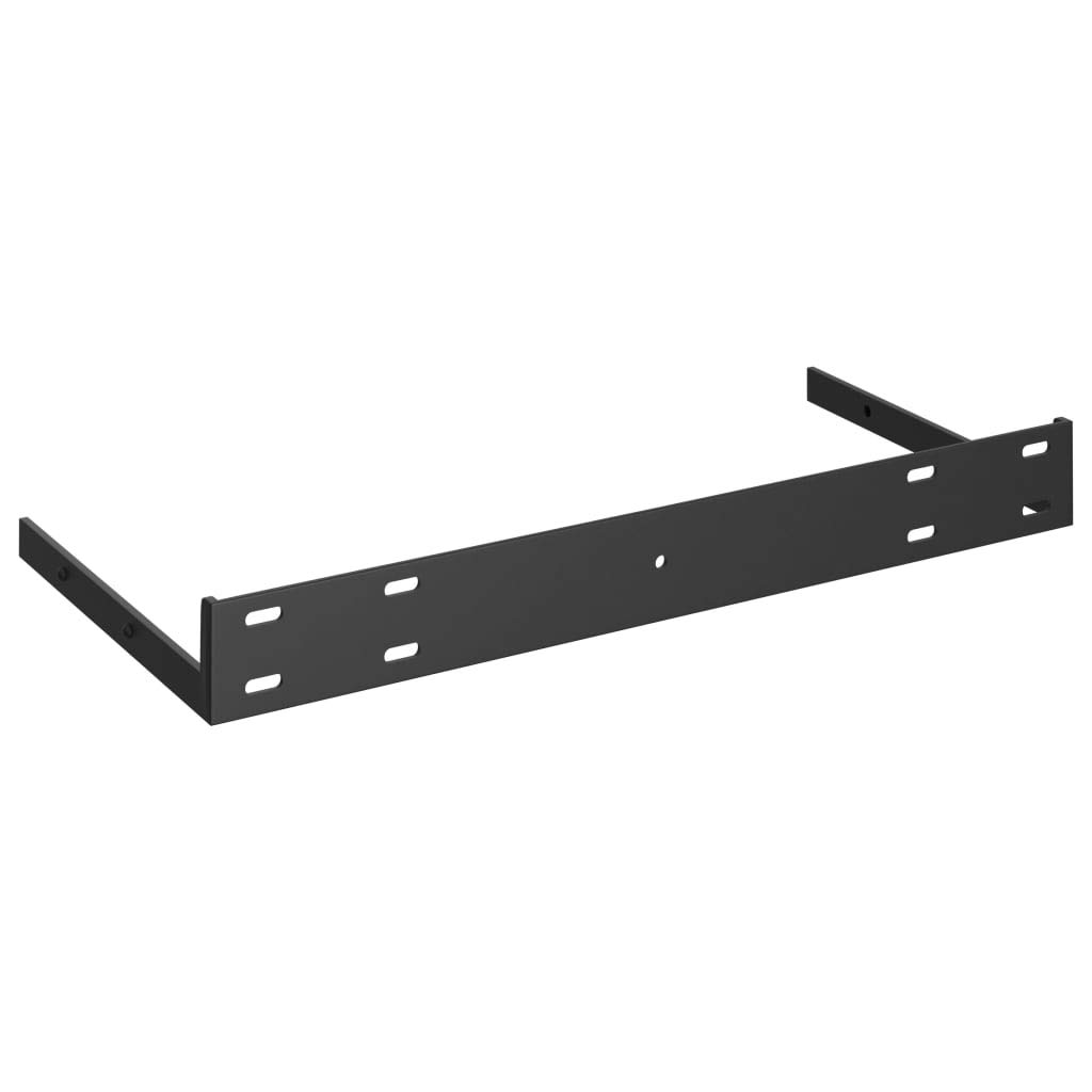 Estantería flotante negra 50 x 23 x 3,8 cm, moderna estantería de pared de MDF, soporte invisible, para libros, decoración y coleccionables, diseño robusto