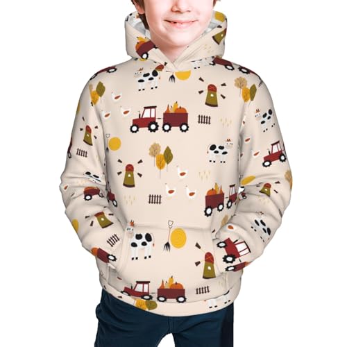 Cute Cartoon Farm Kids Pullover Hoodies Boys Sweatshirts Girls Athletic Clothes with Pocket2