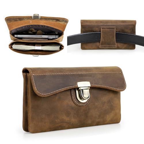 Étui de téléphone horizontal antichoc en cuir avec fermeture éclair de sécurité
