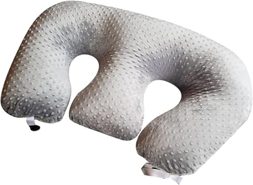 LWKBE Almohada de enfermería Multifuncional para Gemelos, Almohada de Lactancia Materna para Mujeres Embarazadas, Tela de algodón Lavable a máquina.,Gris