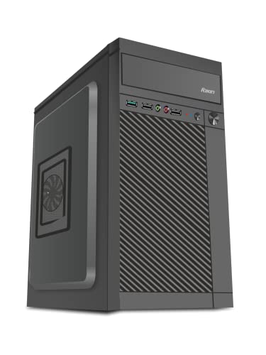 Image of Foxin PACE Desktop Computer Case /PC Cabinet - with Steel Metal Body | ATX Motherboard Compatible | Color Metallic Black