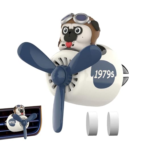 Animal Pilot 車用芳香剤 - 6.2cmx6cmx4.8cm プロペラ自動車用エアアウトレットファン、かわいいアニマルデザイン、ポータブルカーアロマディフューザー、回転調節可能なベントクリップ | カーアクセサリー、Dashboar