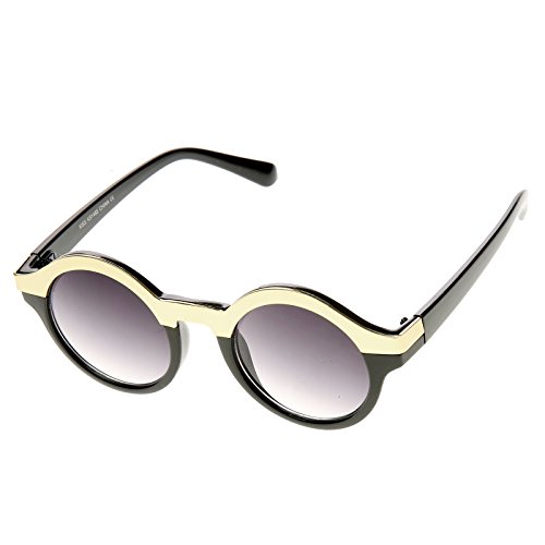 zeroUV Vintage Inspired Retro Fashion Round Horned Circle Sunglasses2