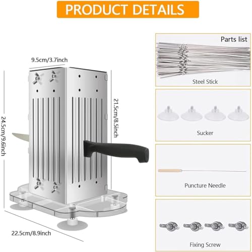 Kebab Maker Grill Box, spiedini in acciaio inox con 100 bastoncini, perfetto per barbecue e kebab