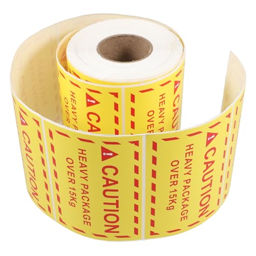 BAZEITFLOW Heavy Package Caution Stickers 100x70mm 500pcs Overweight Shipping Labels 15kg Logistics Warning Adhesive Packing and Handling Tags for Industrial Use