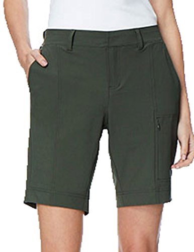 32 Degrees Ladies Woven Short with Stretch,Olive,Medium/8-10