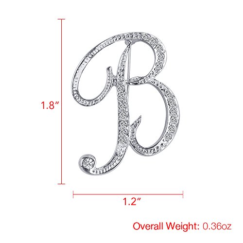 Image of Letter Brooch A-Z 26 Personalized Design Initial Letters Pins Clear Crystal Rhinestone Brooch pin