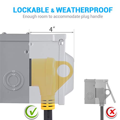 Mictuning 30A 125V Rv Power Outlet Box, Electrical Nema Tt-30R Receptacle Panel Enclosed Lockable Weatherproof Outdoor Electric Car Generator For Rv Camper Travel Trailer Motorhome #TOP3