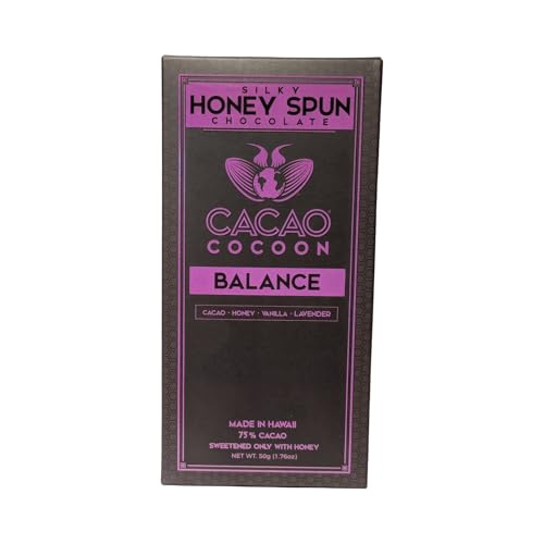 Cacao Cocoon Lavender Chocolate Bar, 75% cacao, honey, vanilla, lavender