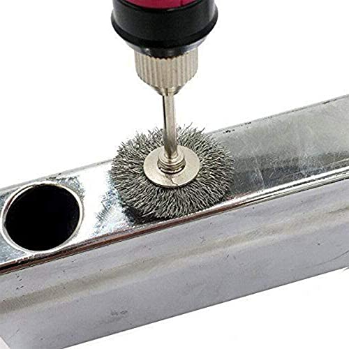 Image of 20 Pcs 3mmx22mm Polish Brushes Shank Wire Brushes Wire Wheel for Rotary Grinders Tool