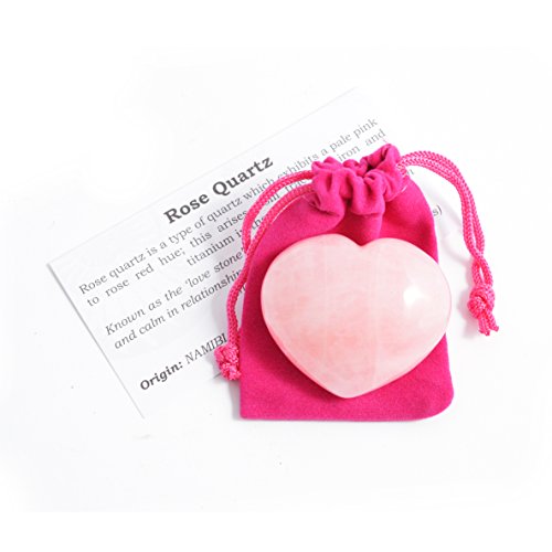 Preisvergleich Produktbild Rosenquarz-Herz und Beutel