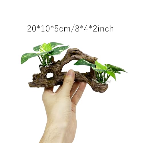 Image of Fish Tank Decorations Aquarium Decor Ornaments Betta Silk Leaf pad Hammock Artifical Driftwood Cave Goldfish Bowl Accessories (Type-E)
