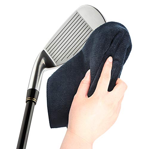 3-Piezas-Toallas-de-Golf-de-Microfibra-con-Clip-Toalla-de-Limpieza-de-Golf-para-Golf-Acampada-Yoga-Gimnasio-Negro-Gris-Azul