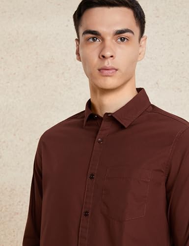 Image of Amazon Brand - Symbol Men's Solid Slim Fit Cotton Casual Shirt | Plain | Full Sleeve | Summer (Available in Plus Sizes)