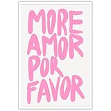 HQPCNGZ Trendy More Amor Por Favor Poster, rosa Schrift, 