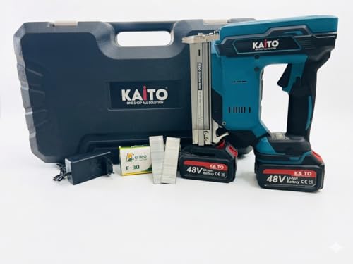 Image of KAITO F30G 30MM Cordless Brad Nailer | 10-30MM Straight Nails | 2 x 48V Battery Powered Nail Gun | Perfect for Wood-Work | for Carpenters, Sofa Makers & Tent House Makers | Charger & Nails Included
