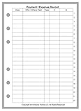 A6 Size Expenses and Check Register Insert, for 6-Ring Binders (4.1" x 5.8”). This is A European Sta