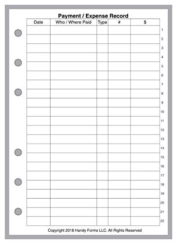A6 Size Expenses And Check Register Insert, For 6-Ring Binders (4.1" X 5.8”). This Is A European Standard A6 Size. Your A6 May Be Different. Please See Images. #TOP7