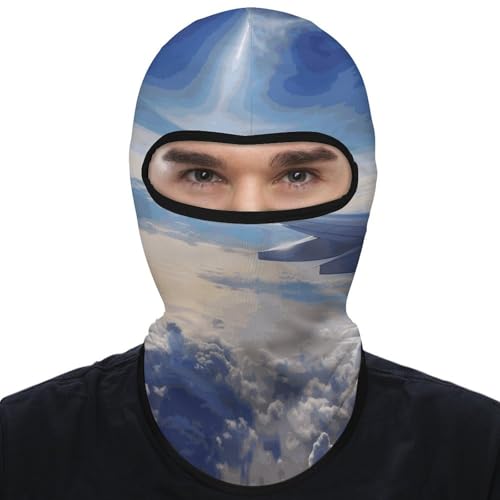 Balaclava para hombre y mujer, máscara para esquiar, cubreboca completo con diseño de cielo y avión, ideal para ciclismo miniatura 1