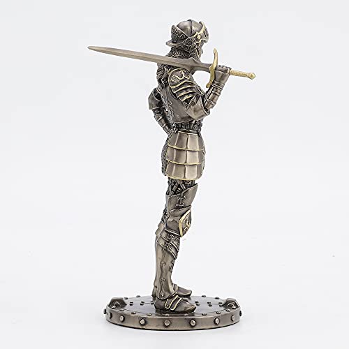 Estatua decorativa Steampunk mujer caballero en resina bronceada 24 cm miniatura 5