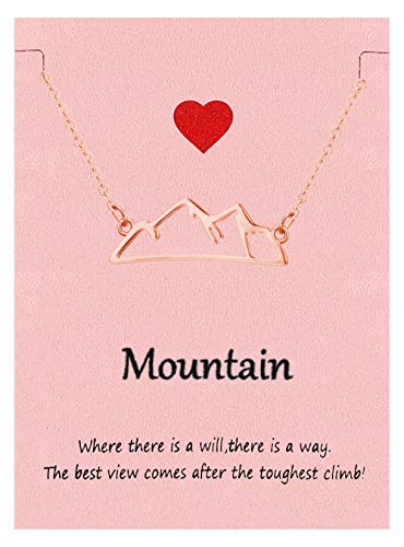 Your Always Charm Mountain Necklace,Snowy Mountain Necklace for Women,Nature Jewelry Gift for Skiers, Hikers, Campers, Climbers and Nature Lovers