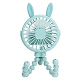 Kinderwagen-Ventilator, Tragbarer, Flexibler Stativ-Clip-Kinderwagen-Ventilator mit LED-Nachtlicht, Tragbarer Mini-Ventilator mit 3 Geschwindigkeiten für Kinderbett, Laufband,