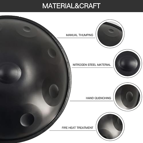 Handpan Drum de Acero 9 Notas en Re menor 432 Hz con Soporte miniatura 4