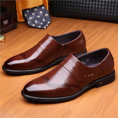 Breathable Leather Oxford Shoes for Men Low Top Slip On Casual Business Work Anti Slip Walking Trendy Comfortable Footwear2