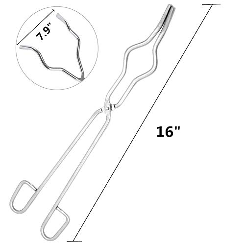 16" Stainless Steel Crucible Tongs with Heat Resistant Safety Melting Furnace Glove (16") - Thumbnail 2
