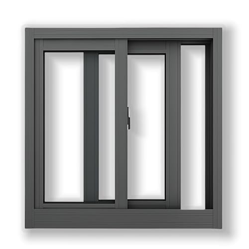 MIDUOLAI Horizontal Sliding Basement Window, Basement Replacement Windows Horizontal Sliding Window Replacement, Flush Mount Basement Slider Window with Tempered Glass & Screen,Black,50x16in/127x41cm